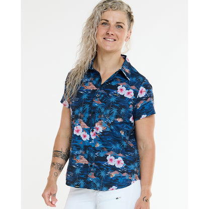 Camisa Técnica DHARCO TECH PARTY OASIS Mujer Azul