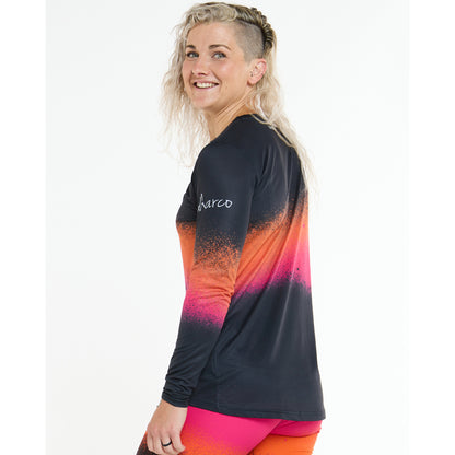 Maillot DHARCO RACE BLACK SNAKE Mangas Largas Mujer Negro/Naranja