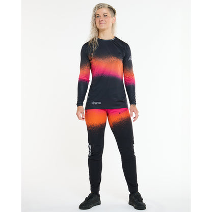 Maillot DHARCO RACE BLACK SNAKE Mangas Largas Mujer Negro/Naranja