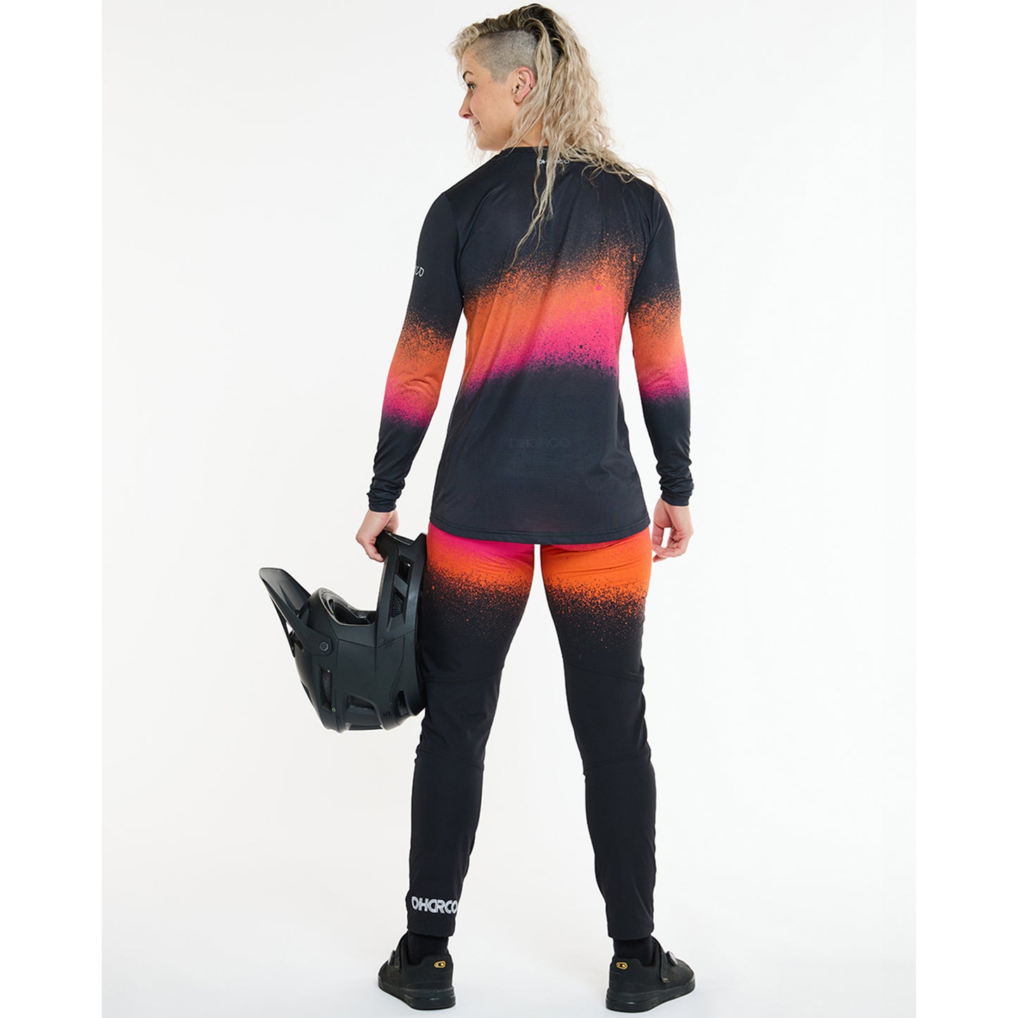 Maillot de manga larga de mujer DHARCO RACE BLACK SNAKE Negro/Naranja