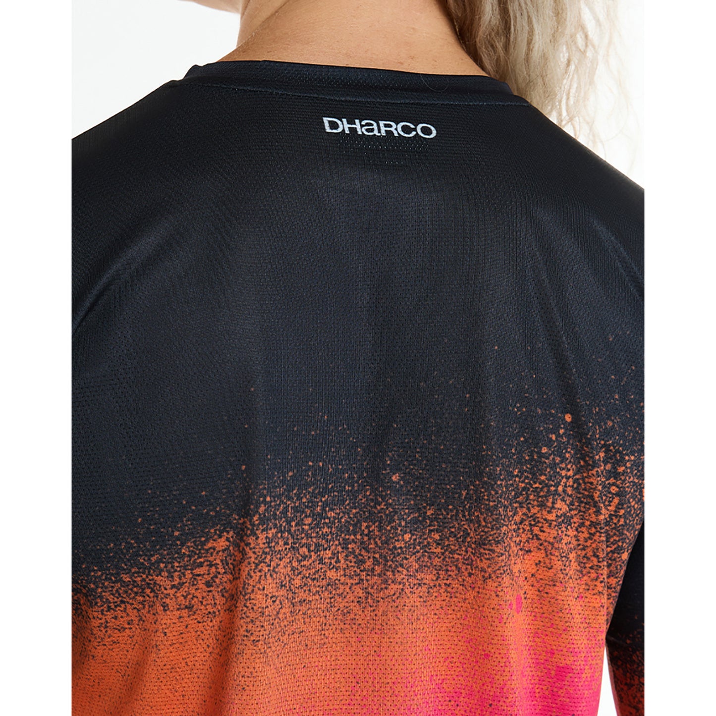 Maillot de manga larga de mujer DHARCO RACE BLACK SNAKE Negro/Naranja