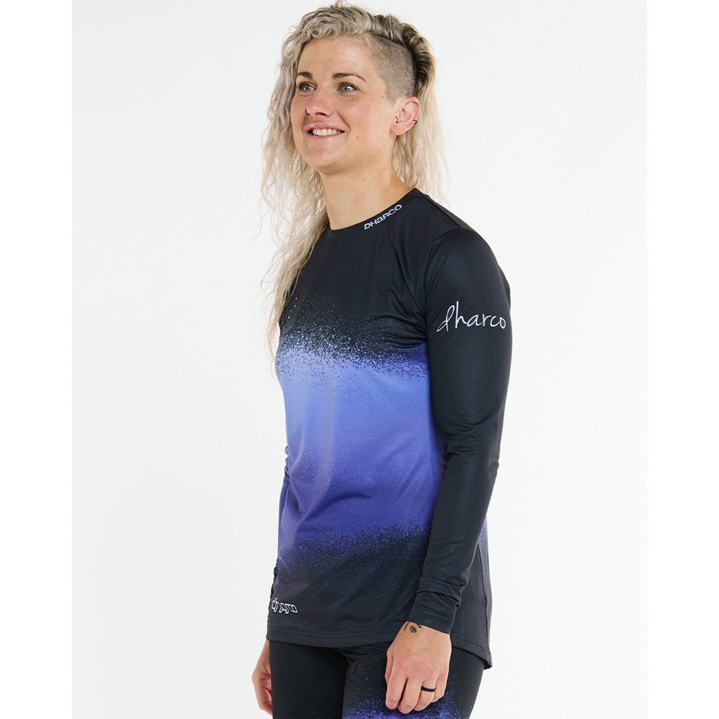 Maillot de manga larga DHARCO RACE ULTRA VIOLET para mujer Negro/Morado