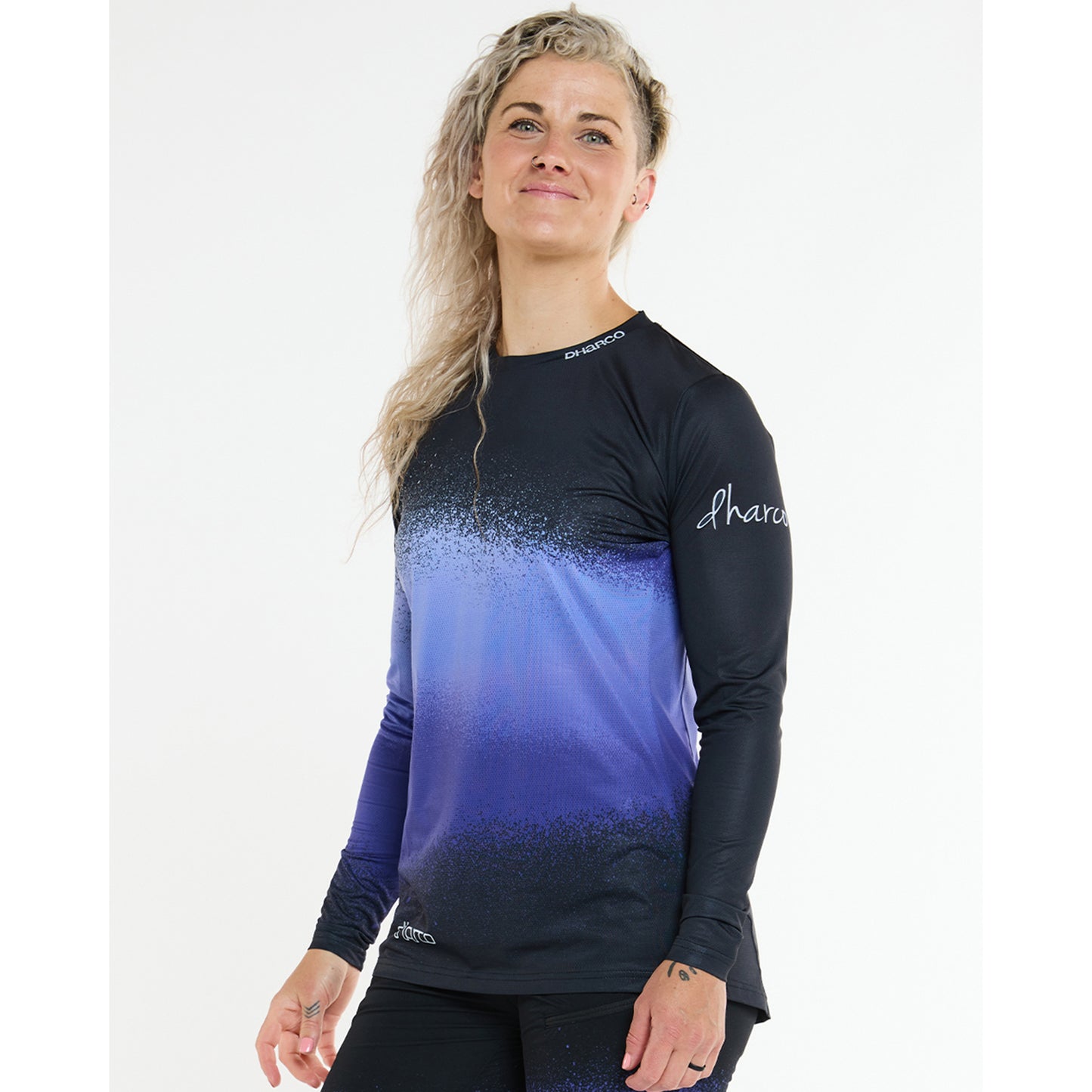Maillot de manga larga DHARCO RACE ULTRA VIOLET para mujer Negro/Morado