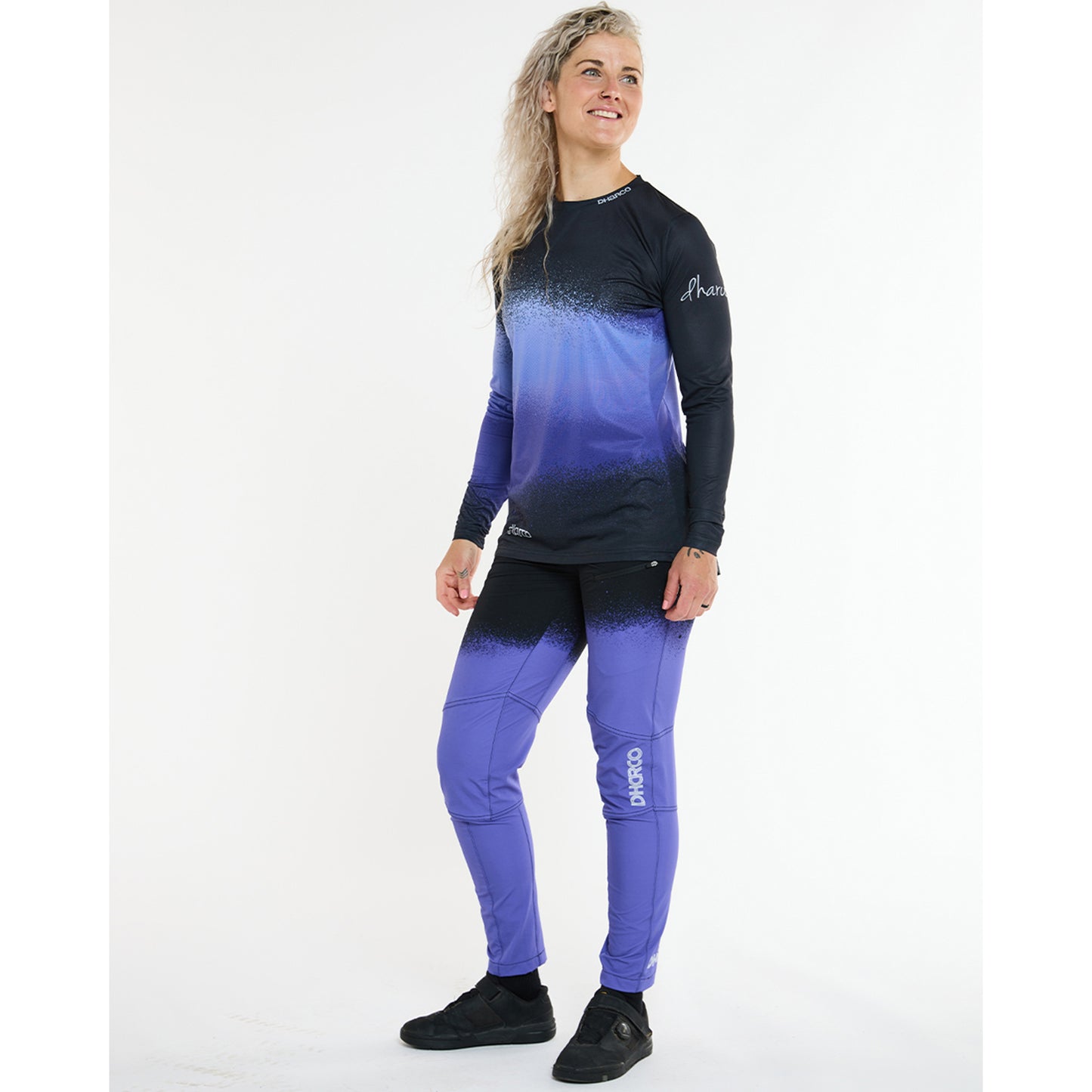Maillot de manga larga DHARCO RACE ULTRA VIOLET para mujer Negro/Morado