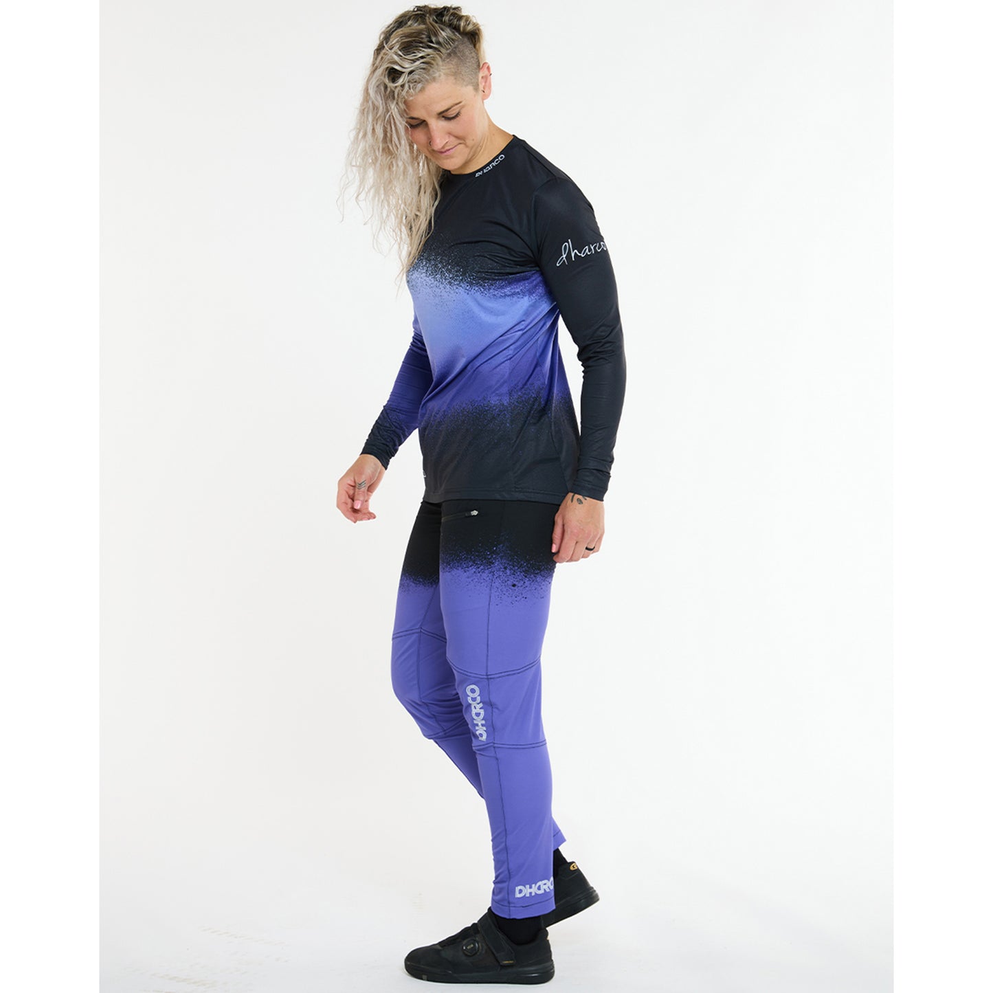 Maillot de manga larga DHARCO RACE ULTRA VIOLET para mujer Negro/Morado