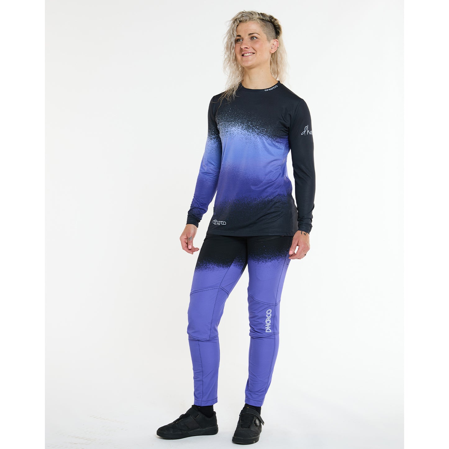 Maillot de manga larga DHARCO RACE ULTRA VIOLET para mujer Negro/Morado