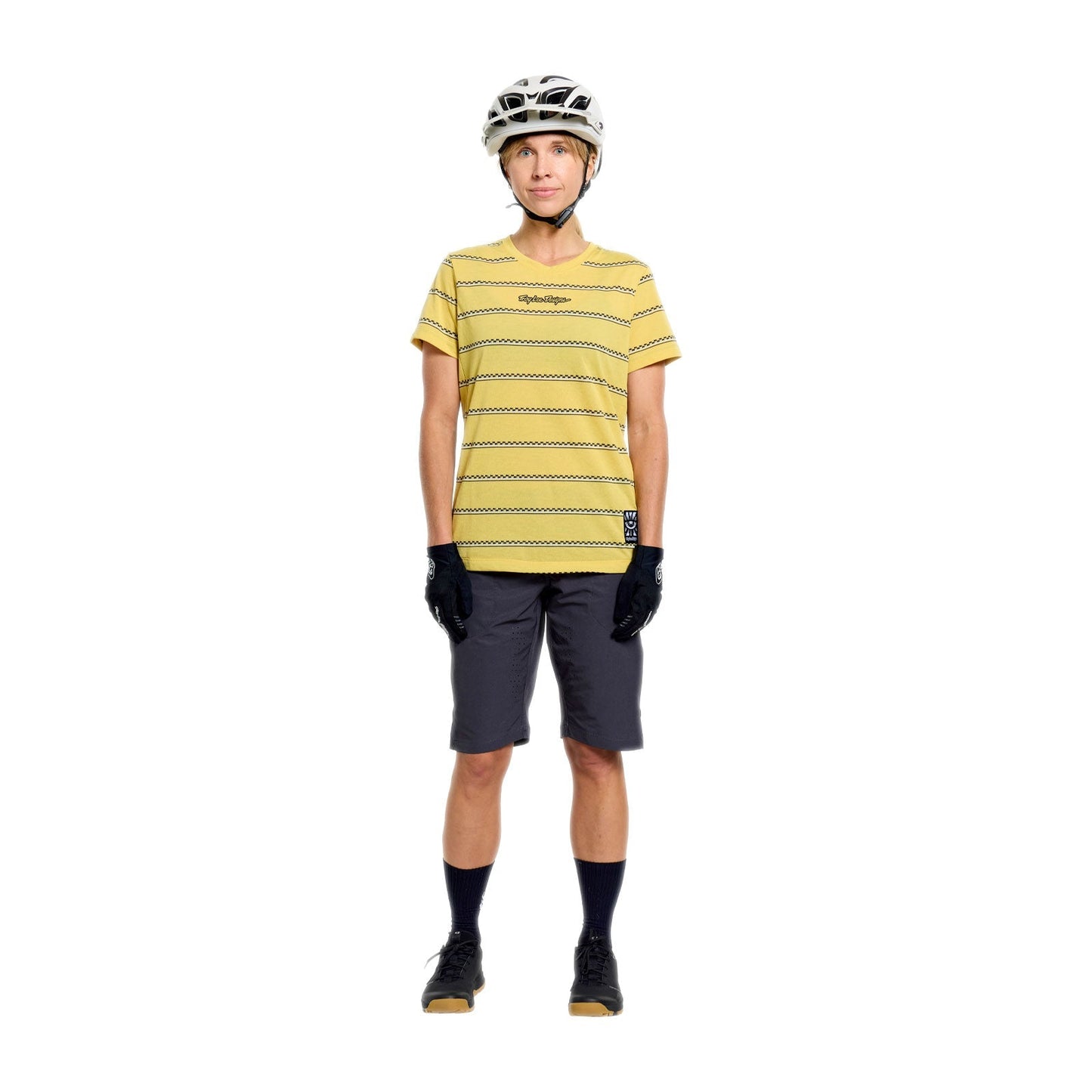 TROY LEE DESIGNS LILIUM RIDE CHECKED OUT Maillot Manga Corta Mujer Amarillo