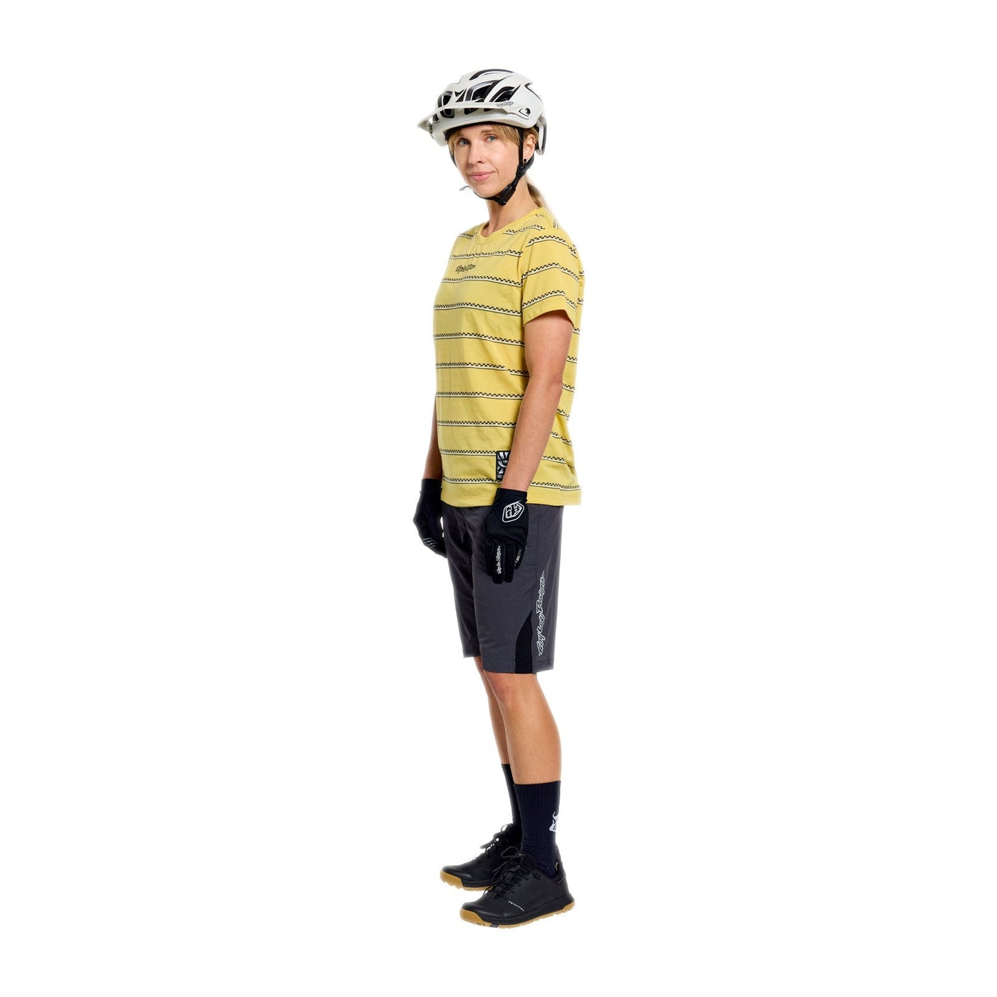 TROY LEE DESIGNS LILIUM RIDE CHECKED OUT Maillot Manga Corta Mujer Amarillo