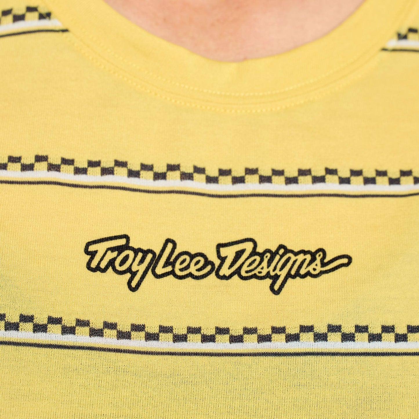 TROY LEE DESIGNS LILIUM RIDE CHECKED OUT Maillot Manga Corta Mujer Amarillo
