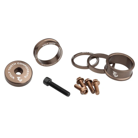 Kit de separadores, tapa de potencia y tornillos KIT WOLFTOOTH BLING Espresso