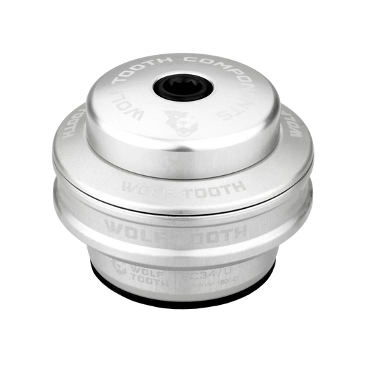 Cazo alto para juego de dirección externo WOLF TOOTH PERFORMANCE 1"1/8 EC34, altura de apilamiento de 16 mm, color plateado