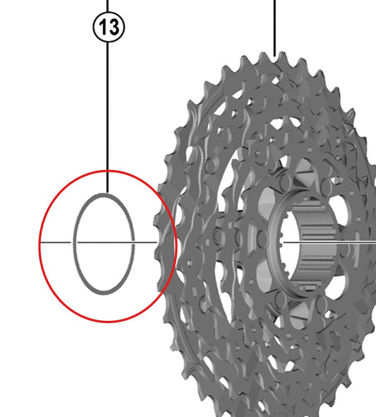 SHIMANO 12V Espaciador Cassette para Dura Ace y Ultegra 0.5mm