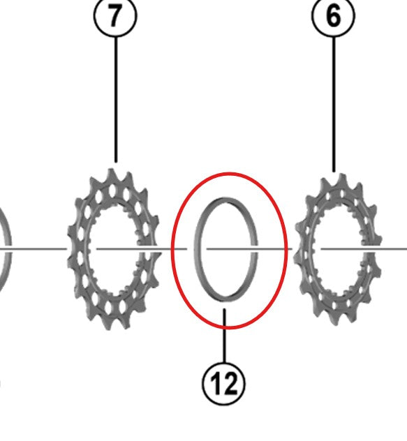 12V SHIMANO Cassette Spacer para Dura Ace y Ultegra 1.9mm