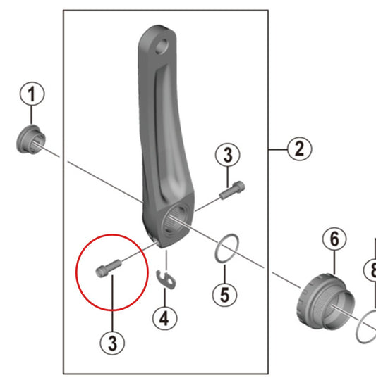 Tornillo de la abrazadera de biela SHIMANO MTB con arandela (M6 x 19)