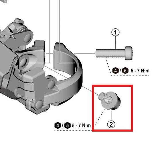 Tornillo de fijación del cable SHIMANO FD-U8010/U6010 (M5x9.2)