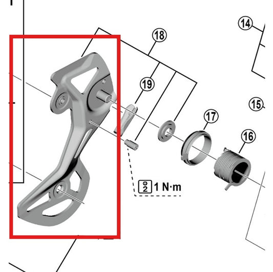 SHIMANO GS RD-M8100RX822 Jaula de cambio externo