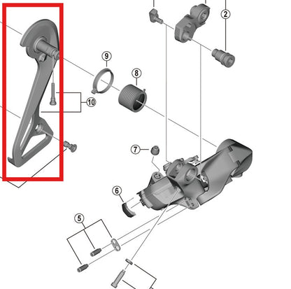Patilla de Desviador Trasero Externa y Tornillo de Montaje SHIMANO DURA-ACE RD-R9250