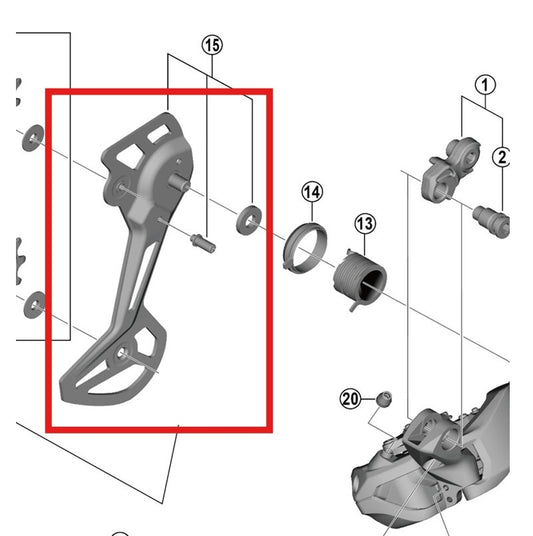 SGS SHIMANO RD-M8150-11/12 Jaula cambio externo