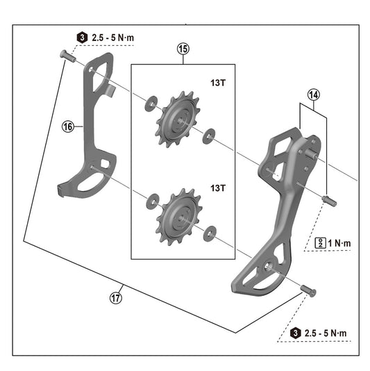 SHIMANO XTR RD-M8250 GS 12V Jaulas cambio trasero