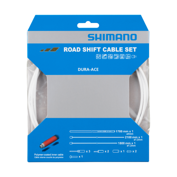 SHIMANO DURA-ACE 9000 Kit de cable y latiguillo de desviador de polímero blanco