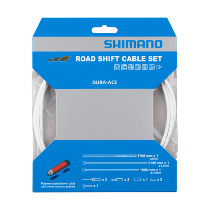 Kit de Cables y Fundas de Desviador SHIMANO DURA-ACE 9000 Polímero Blanco