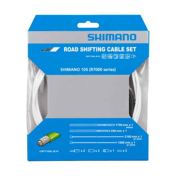 SHIMANO OT-SP41 Kit de cable y funda de cambio Optislick Blanco