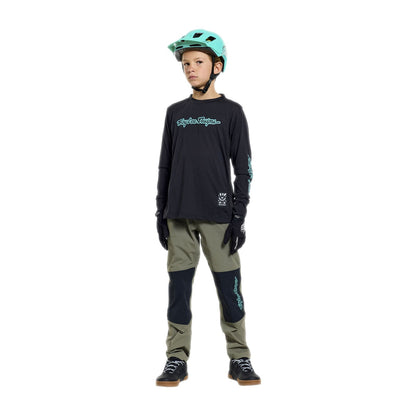 Maillot TROY LEE DESIGNS SKYLINE RIDE SIGNATURE Junior Mangas Largas Negro/Verde