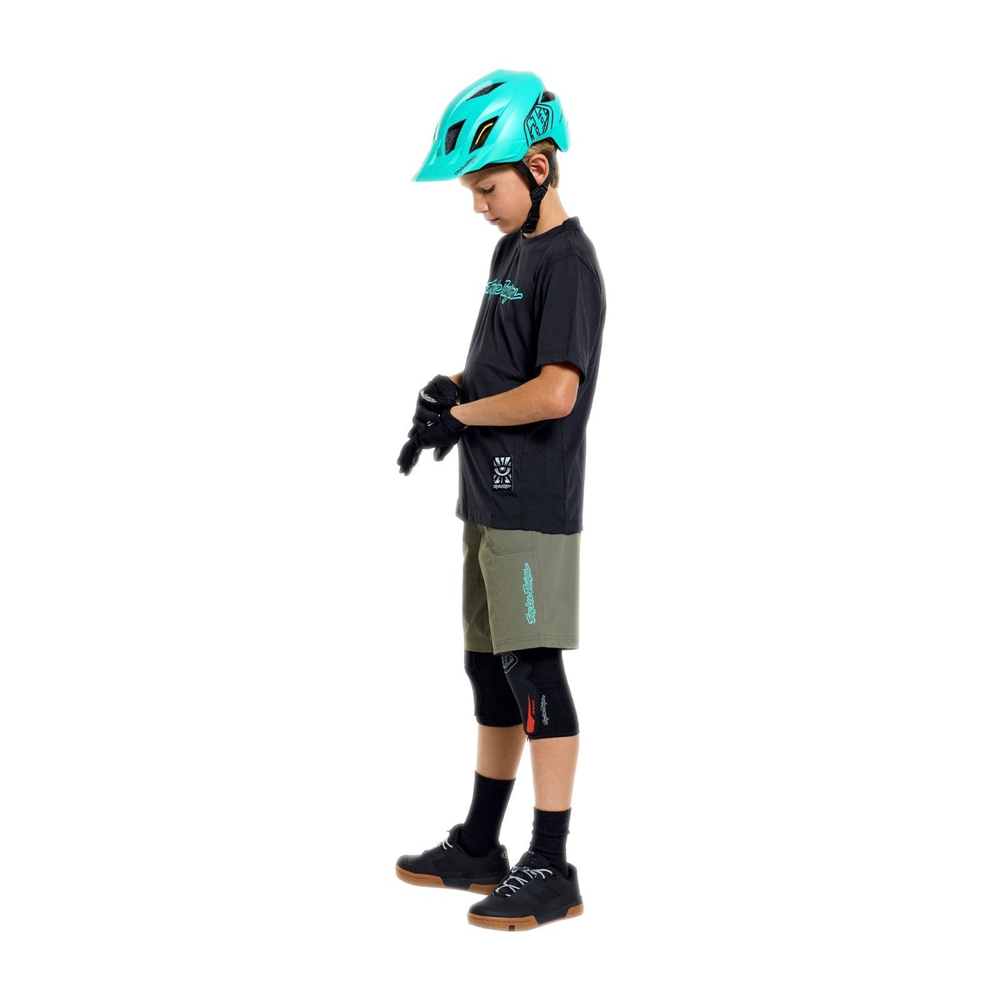 Maillot manga corta TROY LEE DESIGNS SKYLINE RIDE SIGNATURE Niño Negro/Turquesa