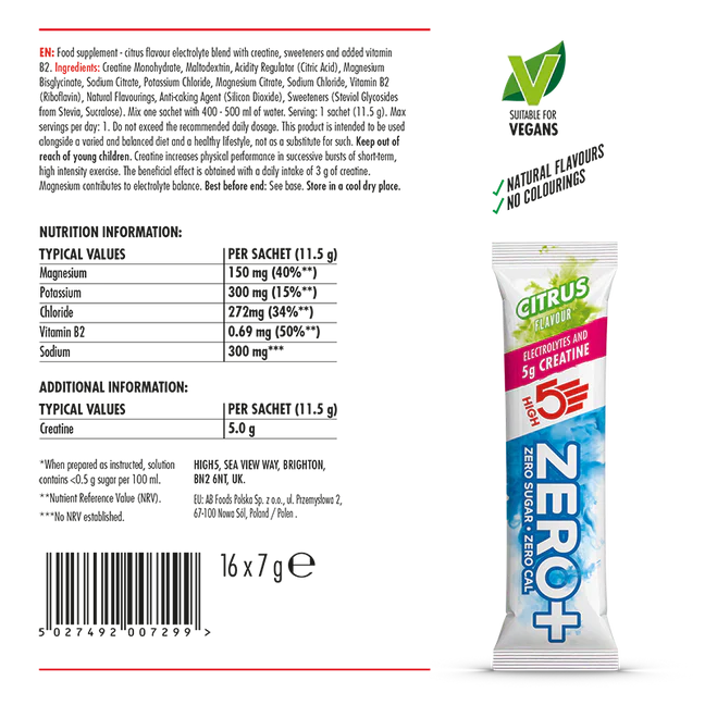 HIGH 5 ZERO+ Creatina HYDRATING STICK (11.5g) Limón