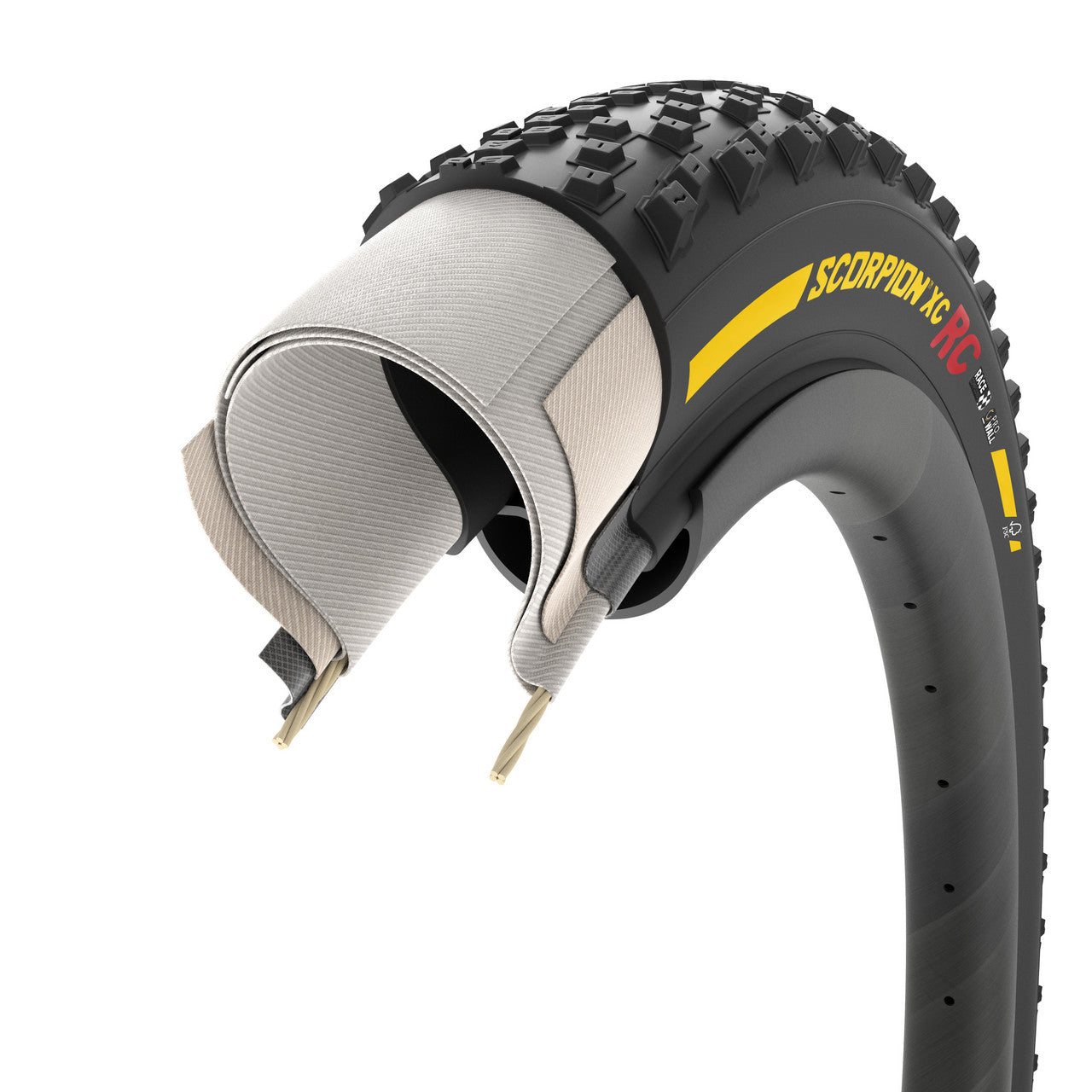 Neumático PIRELLI SCORPION RACE XC ProWall 29x2.40 Tubeless Ready Blando Amarillo Team Edition