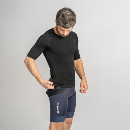 Camiseta interior de manga corta GRIPGRAB PACR SPRING AUTUMN SEAMLESS negra