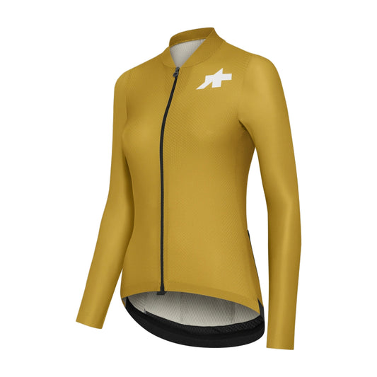 Maillot de ciclismo ASSOS UMA GT S11 EVO de manga larga para mujer, amarillo dorado