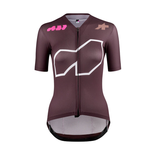 Maillot de ciclismo ASSOS DYORA R S11 Somos la A de manga corta para mujer, burdeos
