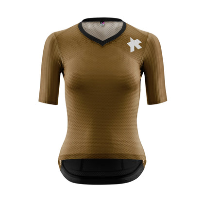 Maillot de ciclismo ASSOS DYORA RSV S11 de manga corta para mujer, dorado Júpiter