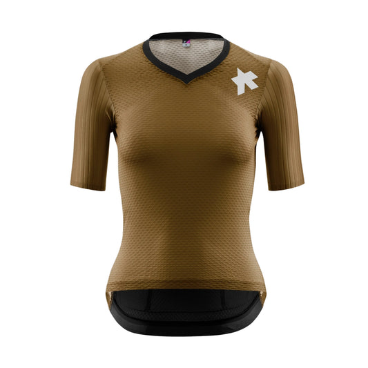 Maillot de ciclismo ASSOS DYORA RSV S11 de manga corta para mujer, dorado Júpiter