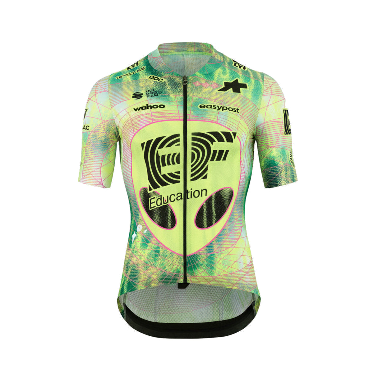 Maillot de ciclismo ASSOS MILLE GT S11 EVO EDUCATION FIRST de manga corta, verde/amarillo