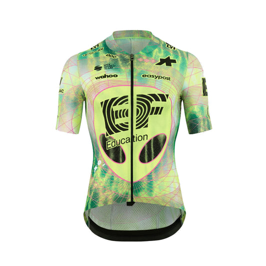 Maillot de ciclismo ASSOS MILLE GT S11 EVO EDUCATION FIRST de manga corta, verde/amarillo