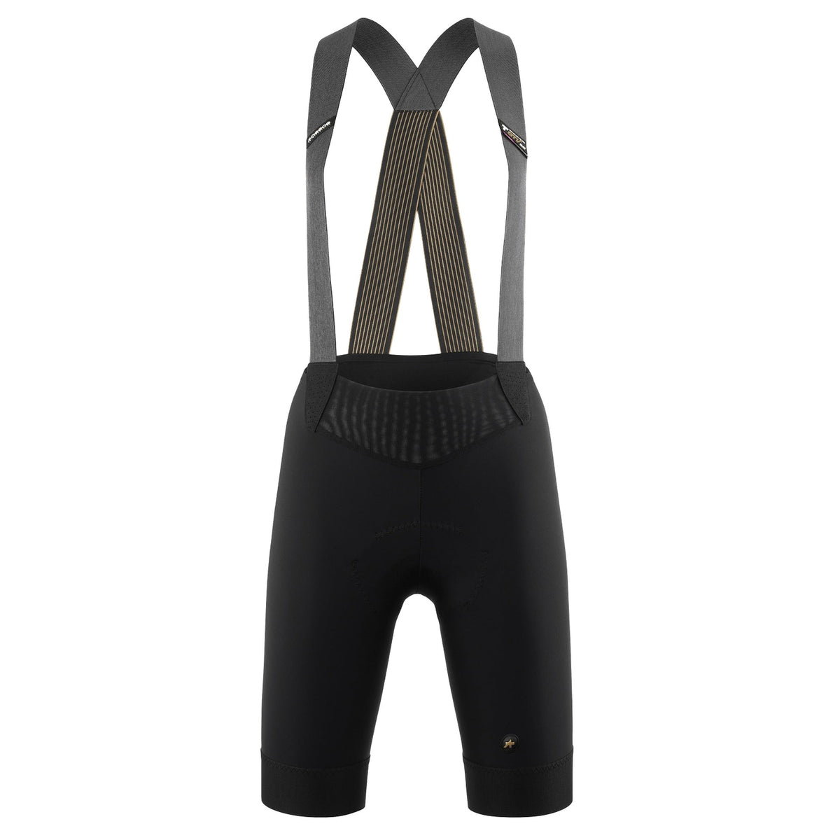 Culote corto con tirantes ASSOS UMA GTV C2 EVO para mujer, negro — fondo blanco, 2000 x 2000