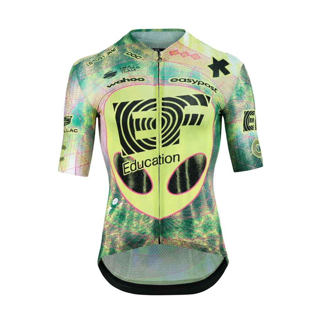 Maillot ASSOS EQUIPE RS S11 EDUCATION FIRST CLOSE ENCOUNTER Mangas Cortas Verde/Amarillo