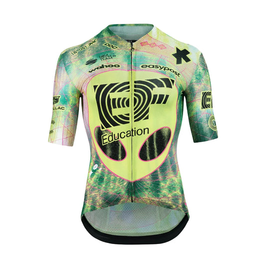 Maillot ASSOS EQUIPE RS S11 EDUCATION FIRST CLOSE ENCOUNTER Mangas Cortas Verde/Amarillo