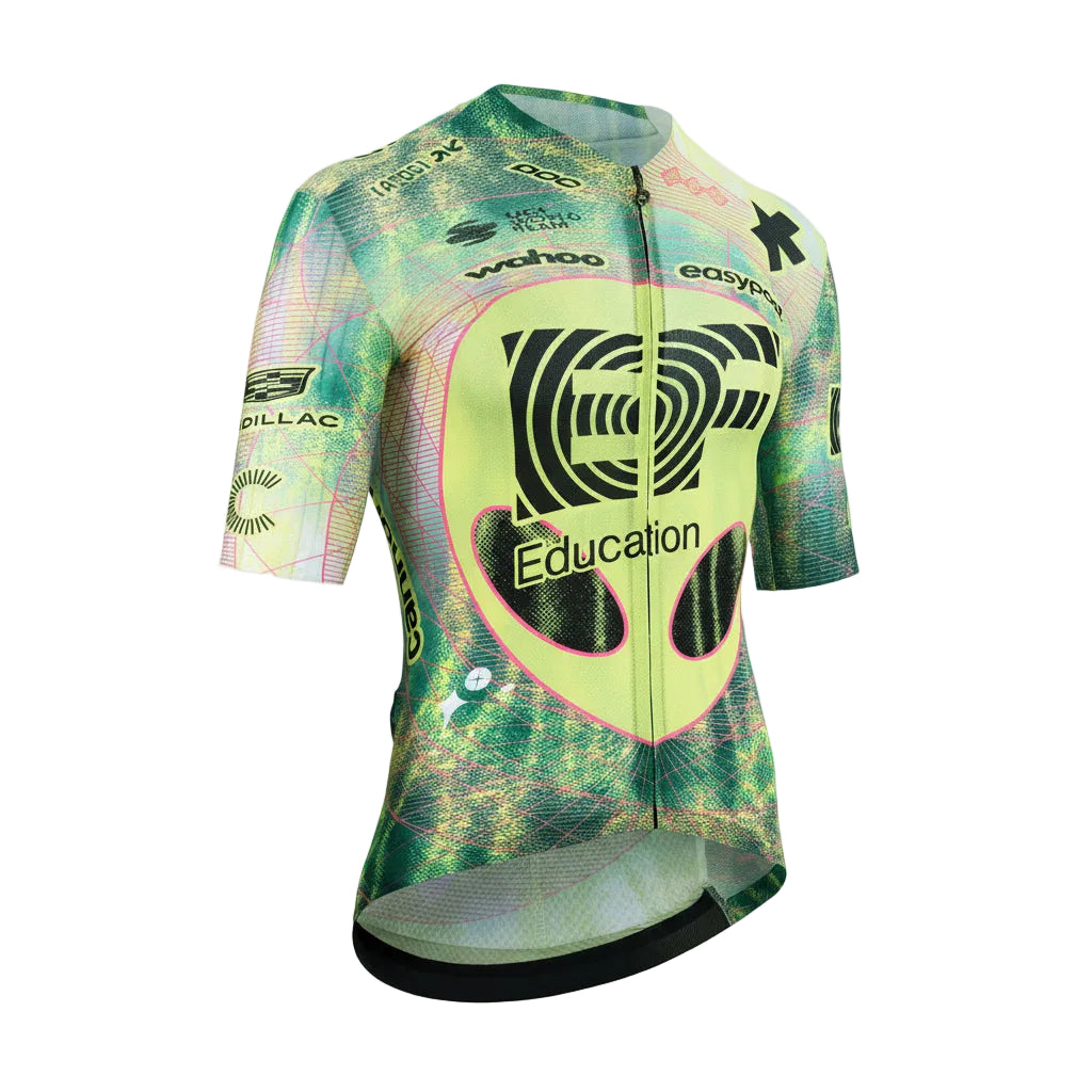 Maillot ASSOS EQUIPE RS S11 EDUCATION FIRST CLOSE ENCOUNTER Mangas Cortas Verde/Amarillo