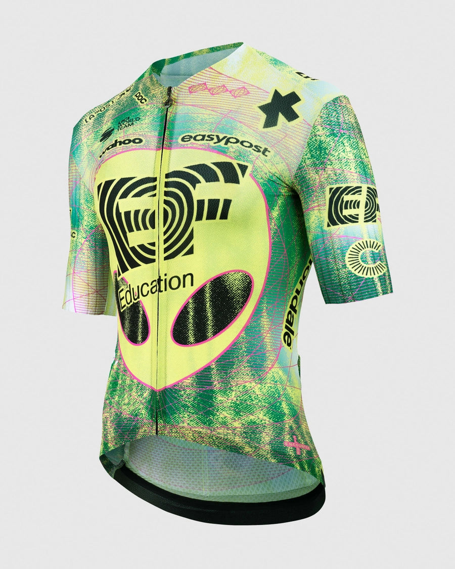 Maillot ASSOS EQUIPE RS S11 EDUCATION FIRST CLOSE ENCOUNTER Mangas Cortas Verde/Amarillo