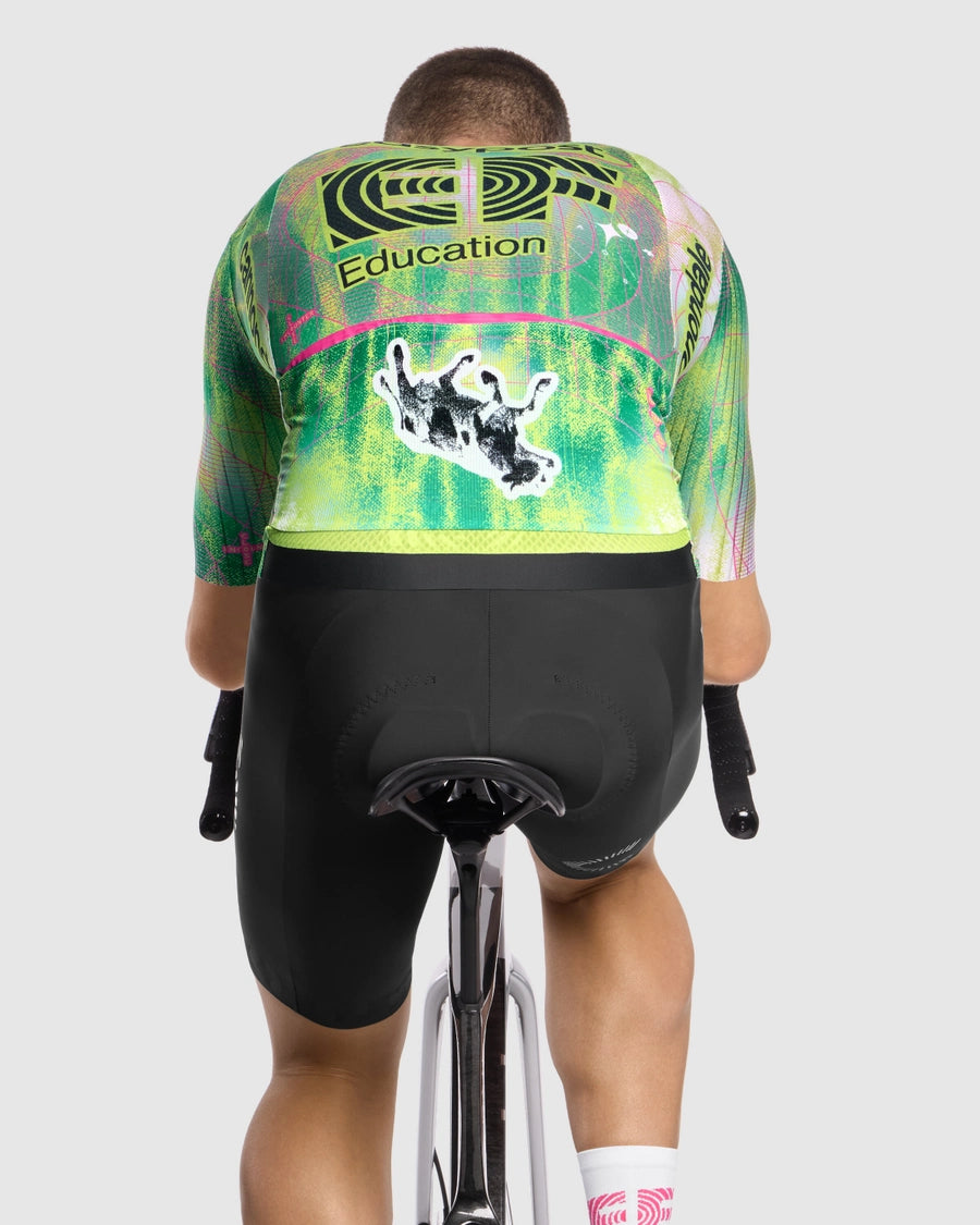 Maillot ASSOS EQUIPE RS S11 EDUCATION FIRST CLOSE ENCOUNTER Mangas Cortas Verde/Amarillo