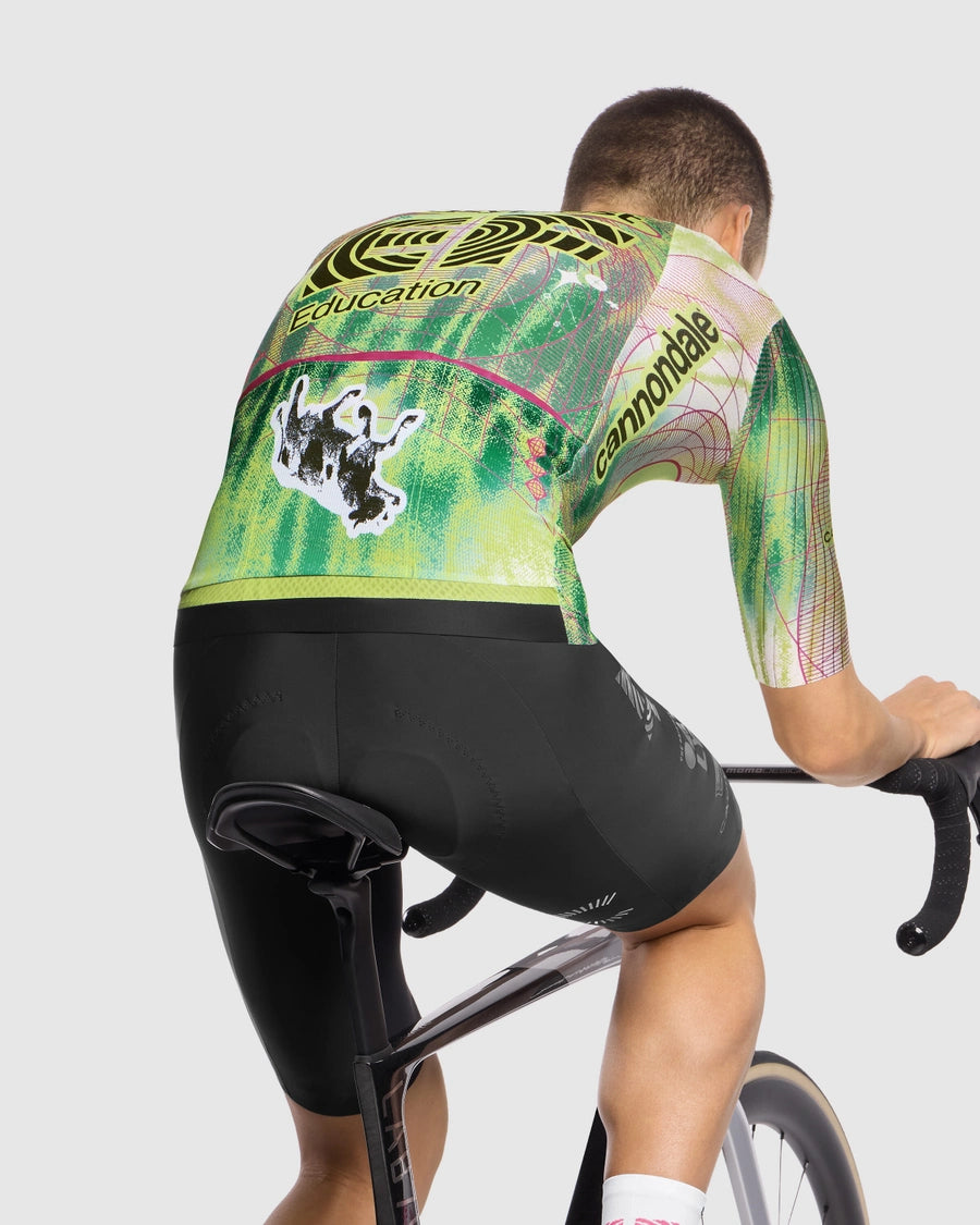 Maillot ASSOS EQUIPE RS S11 EDUCATION FIRST CLOSE ENCOUNTER Mangas Cortas Verde/Amarillo