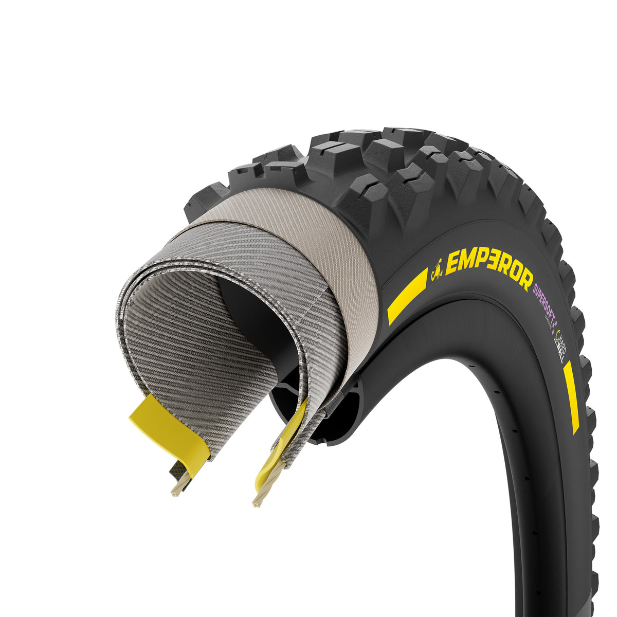 Cubierta PIRELLI SCORPION EMPEROR 29x2.40 Supersoft HardWall Tubeless Ready plegable negro/amarillo Team Edition