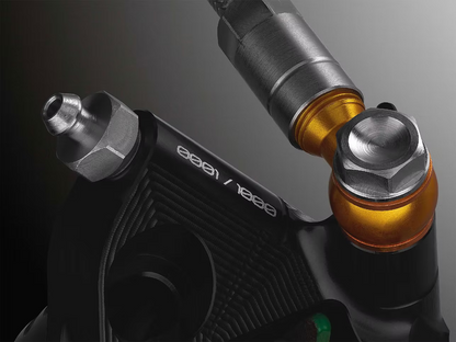 Par de frenos HOPE TECH 4 EVO V6Ti con latiguillos metálicos - Edición limitada negro/dorado