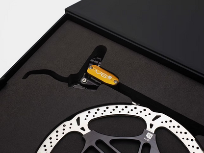 Par de frenos HOPE TECH 4 EVO V6Ti con latiguillos metálicos - Edición limitada negro/dorado