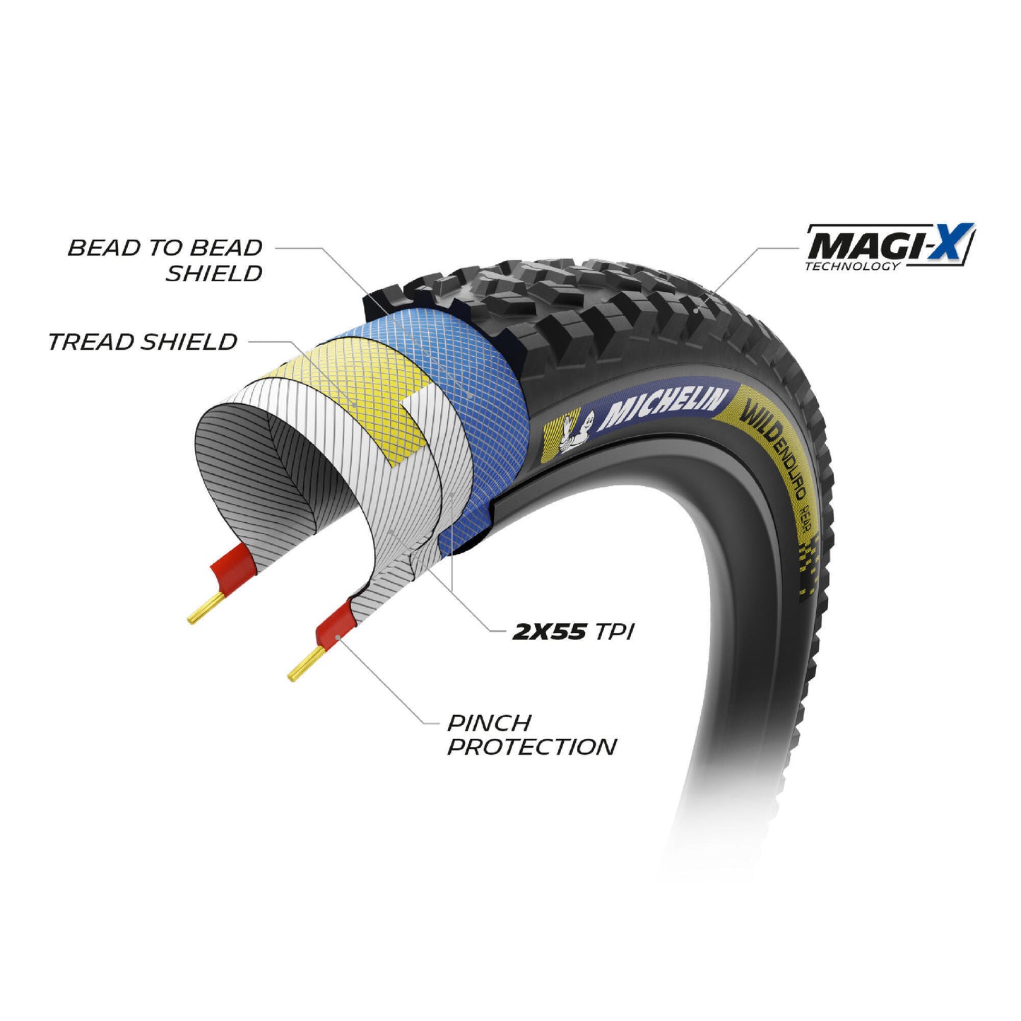 Neumático blando MICHELIN WILD ENDURO REAR Racing Line Dark 29x2.40 Tubeless Ready