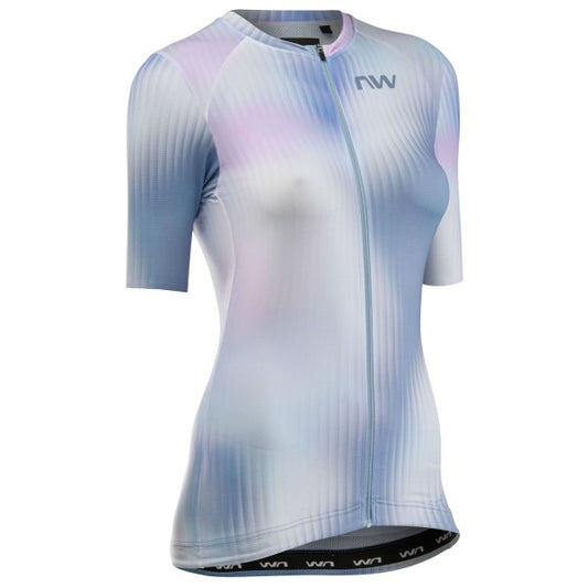 Maillot de manga corta para mujer NORTHWAVE BLADE Rosa/Azul