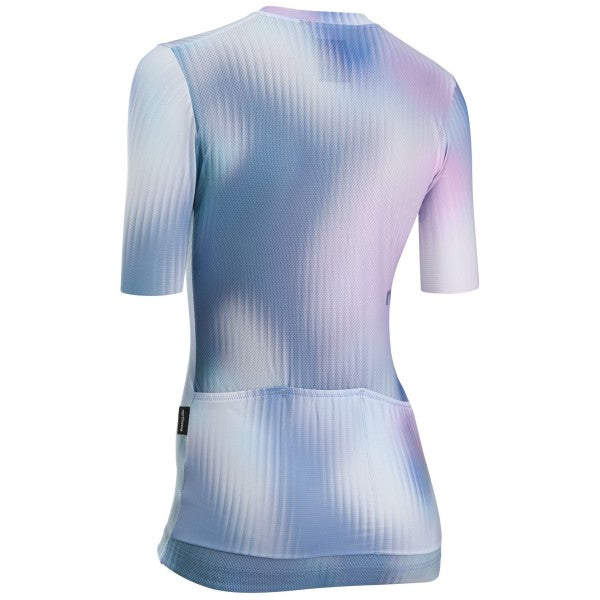 Maillot de manga corta para mujer NORTHWAVE BLADE Rosa/Azul